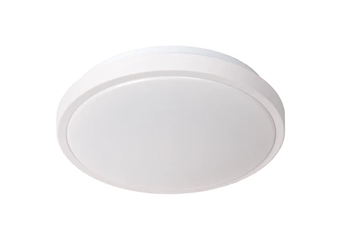Lucide DASHER - Plafonnière Badkamer - Ø 29,3 cm - LED - 1x12W 2700K - IP44 - Beweging & dag/nacht sensor - Wit - uitgezet